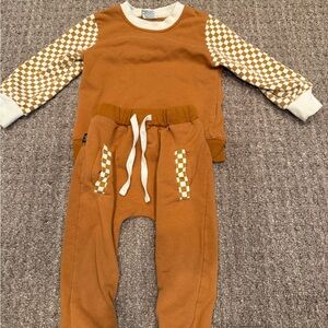 Kids Matching Set in Brown and Cream
